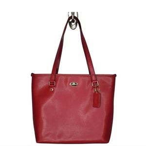 SOLD - Coach Red Gallery Tote Bag
